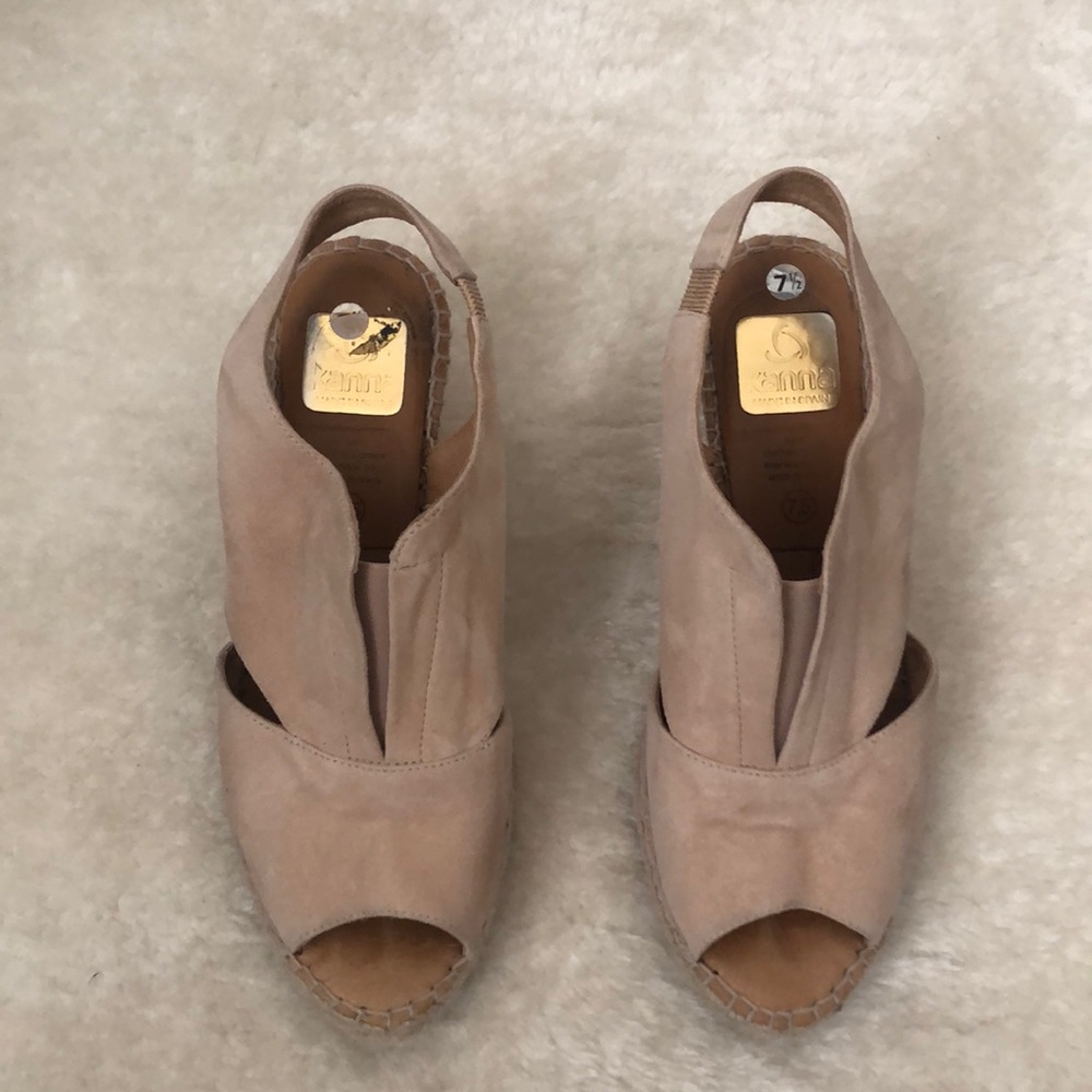 Kanna pink suede wedge sandals -38 (7.5)